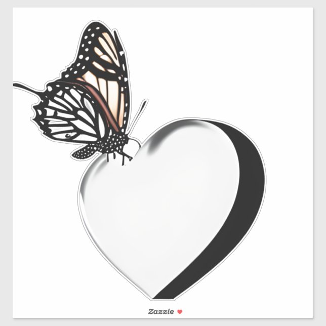 Adesivo Cartucho de Corações da Borboleta (Folha)