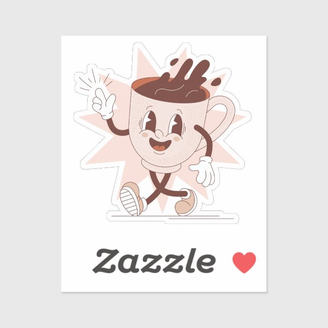 Adesivo Cartum de café com graça (Folha)