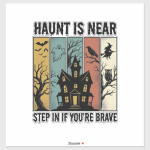 Adesivo Casa Assombrada Halloween Gravura Vintage Design A