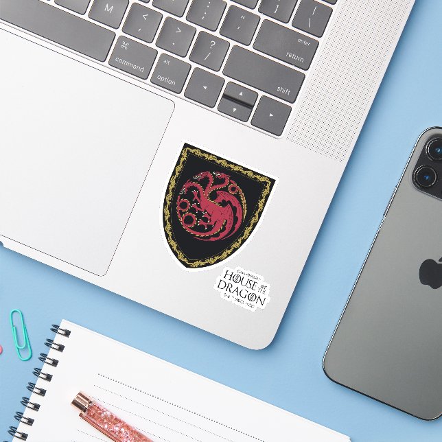 Adesivo CASA DO DRAGÃO | House Targaryen Crest (Notebook com iPhone)