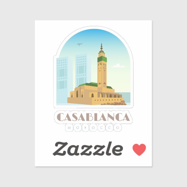 Adesivo Casablanca cidade de morocco Skyline (Folha)