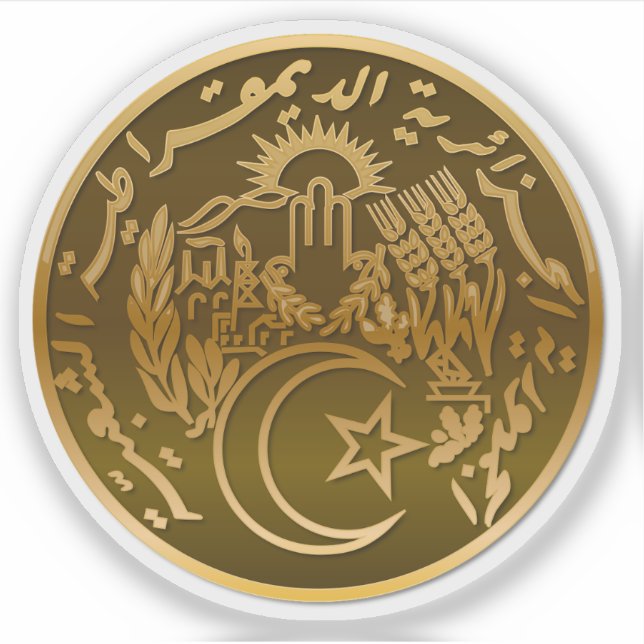 Adesivo Casaco de armas da Argélia (Frente)