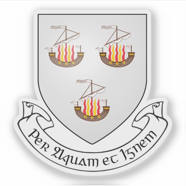 Adesivo Casaco de armas da cidade de Wexford (Frente)