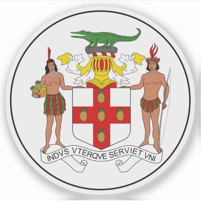 Adesivo Casaco de armas da Jamaica (1957 - 1962) (Frente)
