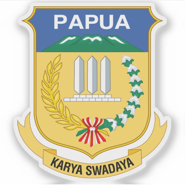 Adesivo Casaco de armas da província da Papua, Indonésia (Frente)