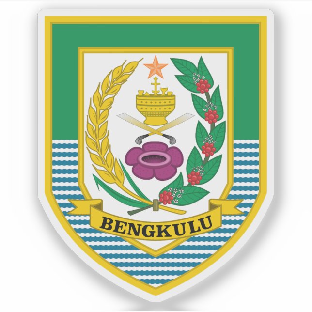 Adesivo Casaco de armas da província de Bengkulu, Indonési (Frente)