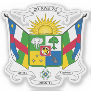 Adesivo Casaco de armas da República Centro-Africana
