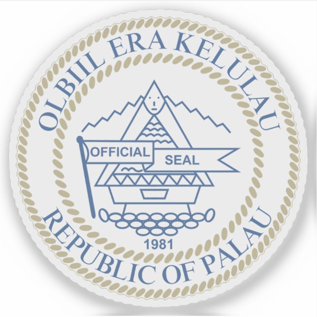 Adesivo Casaco de armas da República de Palau (Frente)
