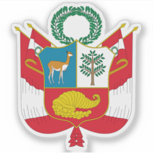 Adesivo Casaco de armas da República do Peru (1825-1950)
