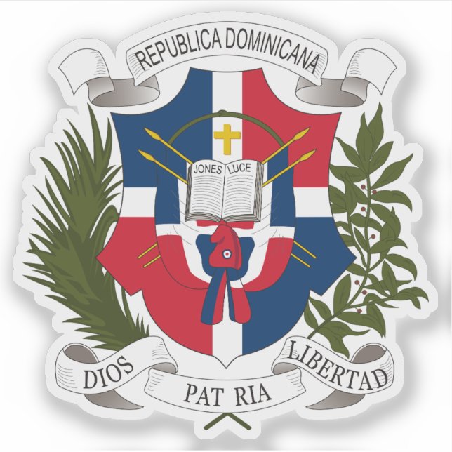 Adesivo Casaco de armas da República Dominicana (1860) (Frente)