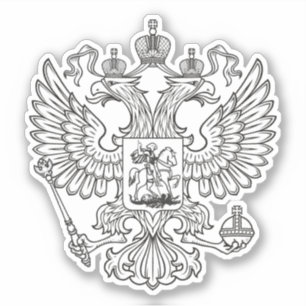 Adesivo Casaco de Armas da Rússia - versão branca