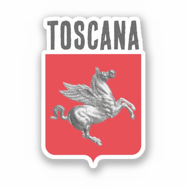 Adesivo Casaco de Armas da Toscana, ITÁLIA (Frente)