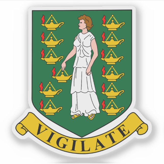 Adesivo Casaco de armas das Ilhas Virgens Britânicas (Frente)