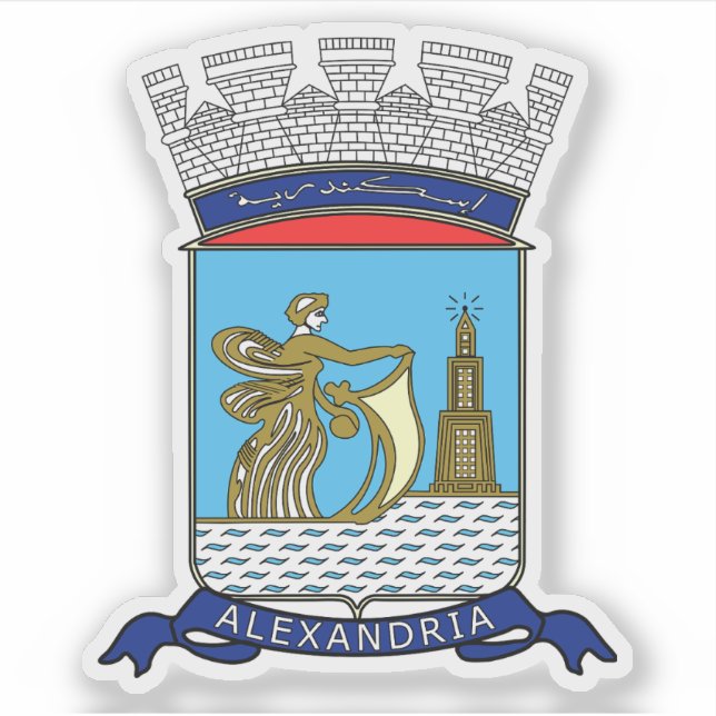 Adesivo Casaco de armas de Alexandria, Egito (Frente)
