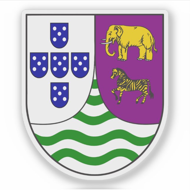 Adesivo Casaco de armas de Angola (1935-1975) (Frente)