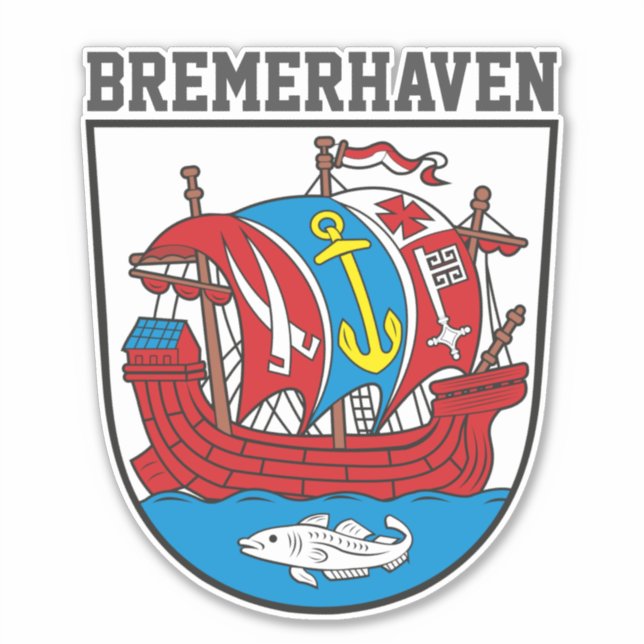 Adesivo Casaco de Armas de Bremerhaven, Alemanha (Frente)