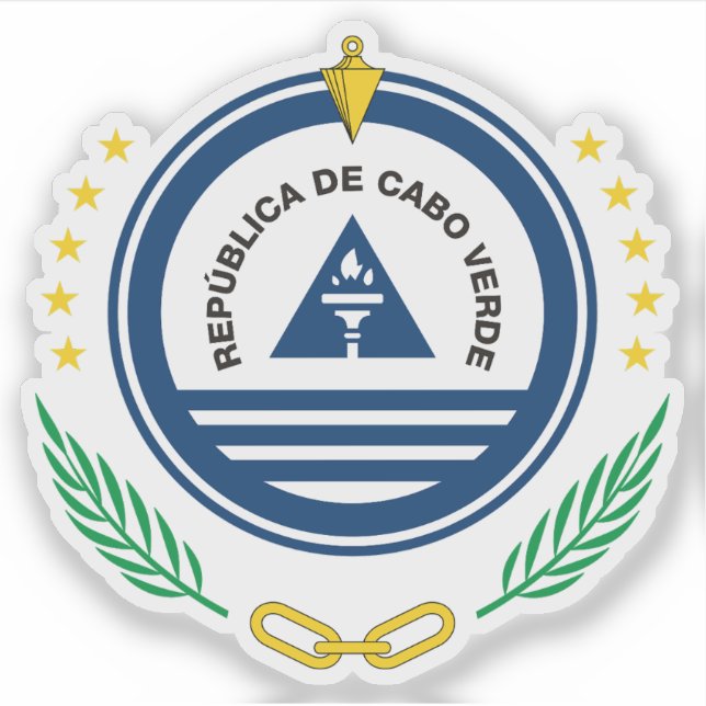 Adesivo Casaco de armas de Cabo Verde (Cabo Verde) (Frente)