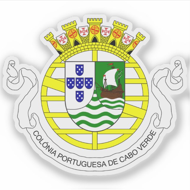 Adesivo Casaco de armas de Cabo Verde português (1935-1951 (Frente)