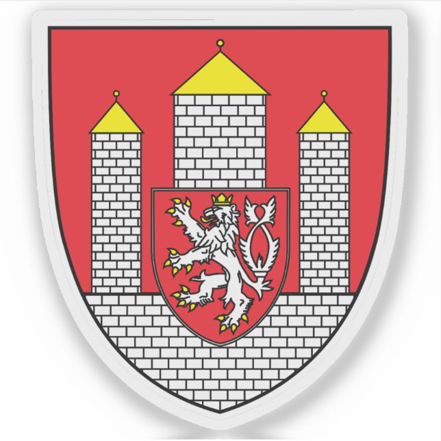 Adesivo Casaco de armas de České Budějovice, República Che (Frente)