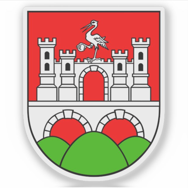 Adesivo Casaco de armas de Daruvar, Croácia (Frente)