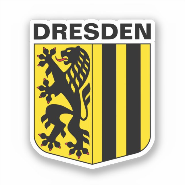 Adesivo Casaco de Armas de Dresden, Alemanha (Frente)