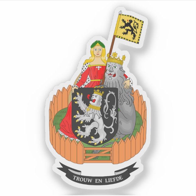 Adesivo Casaco de armas de Gand, Bélgica (Frente)