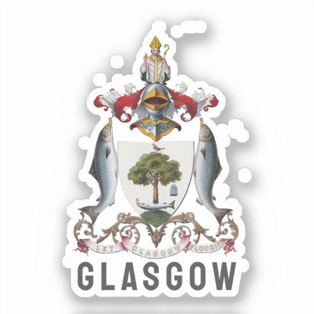 Adesivo Casaco de Armas de Glasgow, ESCÓCIA (Frente)
