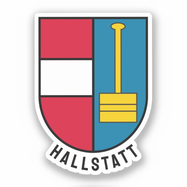 Adesivo Casaco de Armas de Hallstatt - ÁUSTRIA (Frente)