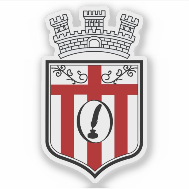 Adesivo Casaco de armas de Korçë, Albânia (Frente)