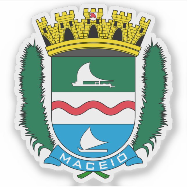 Adesivo Casaco de armas de Maceió, Brasil (Frente)