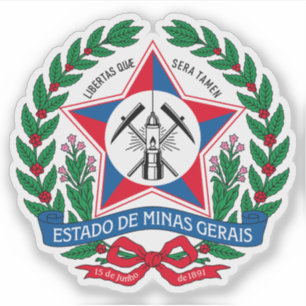 Adesivo Casaco de armas de Minas Gerais, Brasil