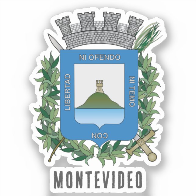 Adesivo Casaco de Armas de Montevidéu, Uruguai (Frente)