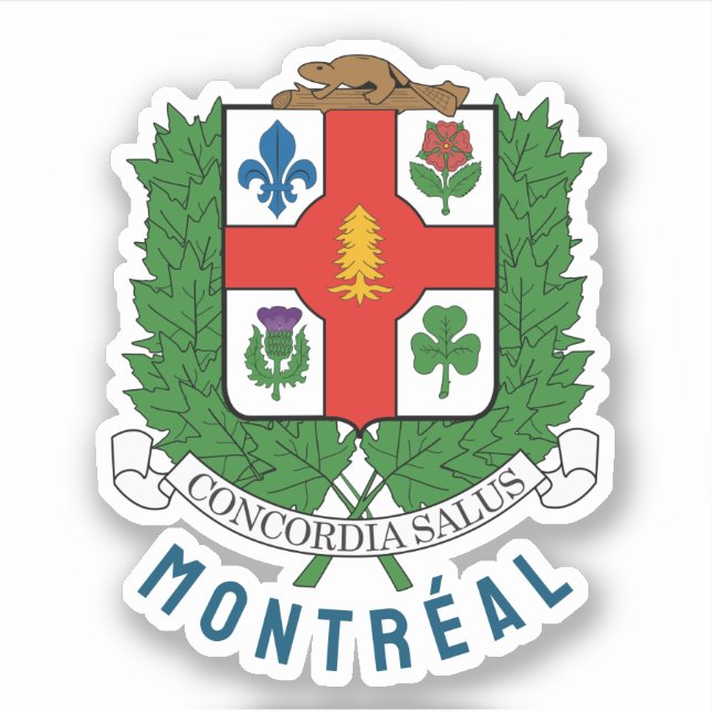 Adesivo Casaco de Armas de Montreal, CANADÁ (Frente)