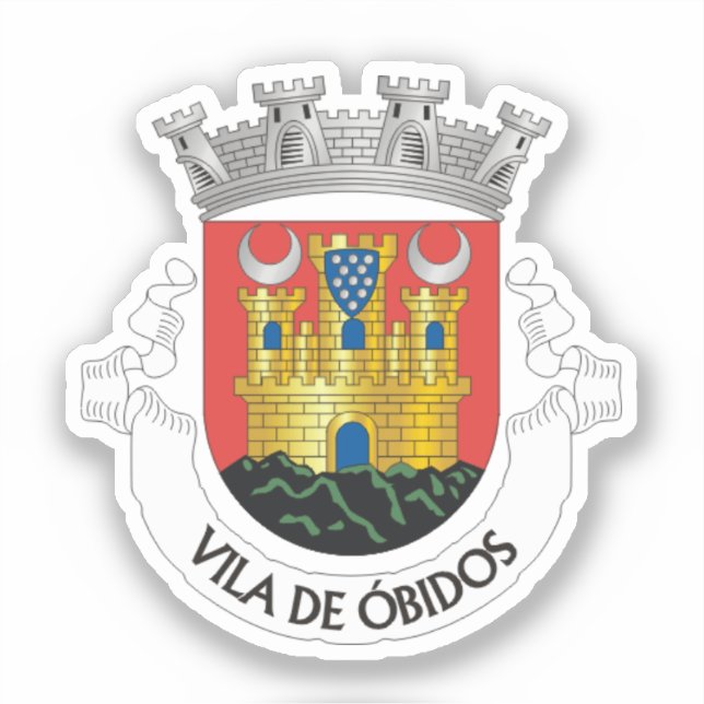Adesivo Casaco de Armas de Óbidos, Portugal (Frente)