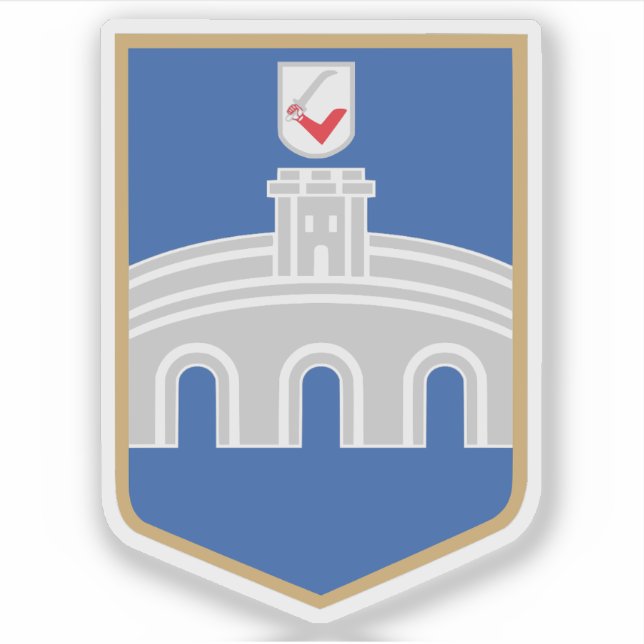 Adesivo Casaco de armas de Osijek, Croácia (Frente)