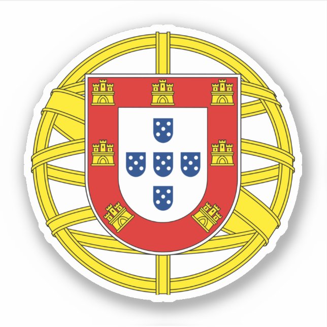 Adesivo Casaco de Armas de Portugal (Cacau Menor) (Frente)
