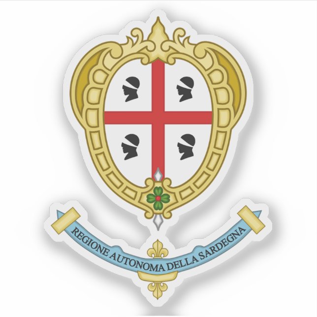 Adesivo Casaco de armas de Sardegna, Itália (Frente)