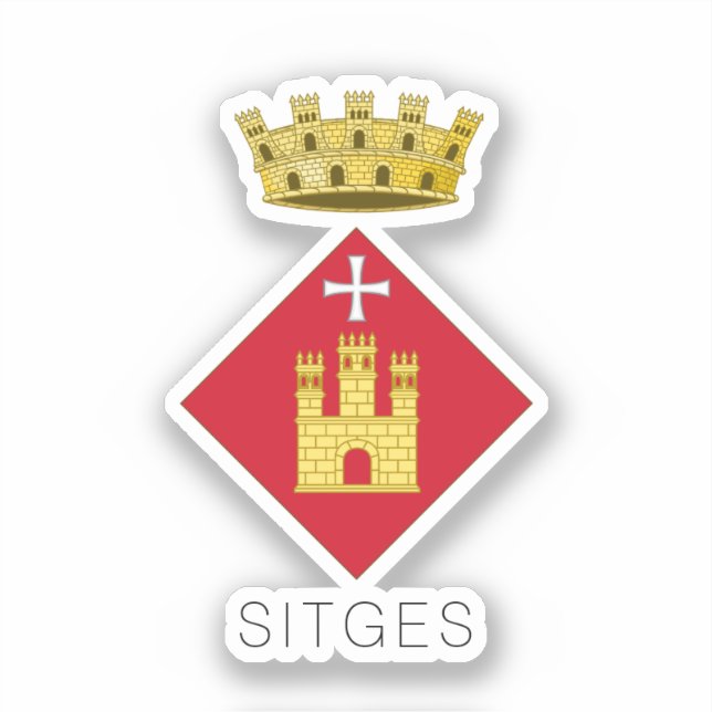 Adesivo Casaco de armas de Sitges, Catalunha (ESP) (Frente)