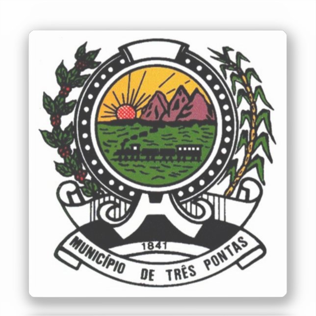 Adesivo Casaco de Armas de Três Pontas, Minas Gerais - BRA (Frente)
