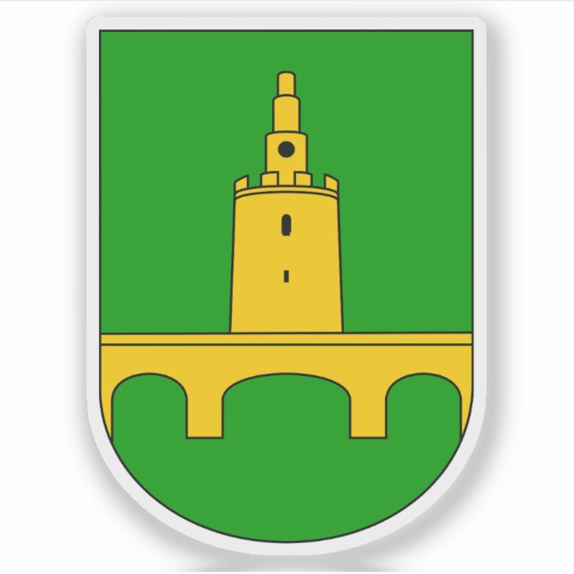 Adesivo Casaco de armas de Valpovo, Croácia (Frente)