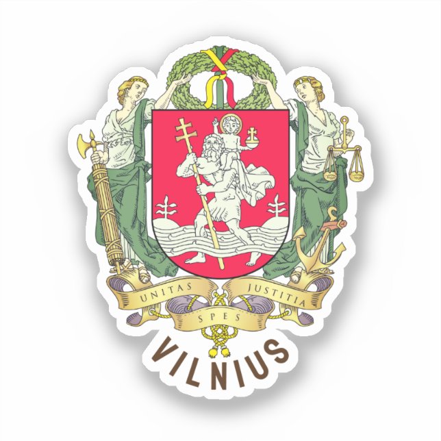 Adesivo Casaco de Armas de Vilnius - LITUÂNIA (Frente)