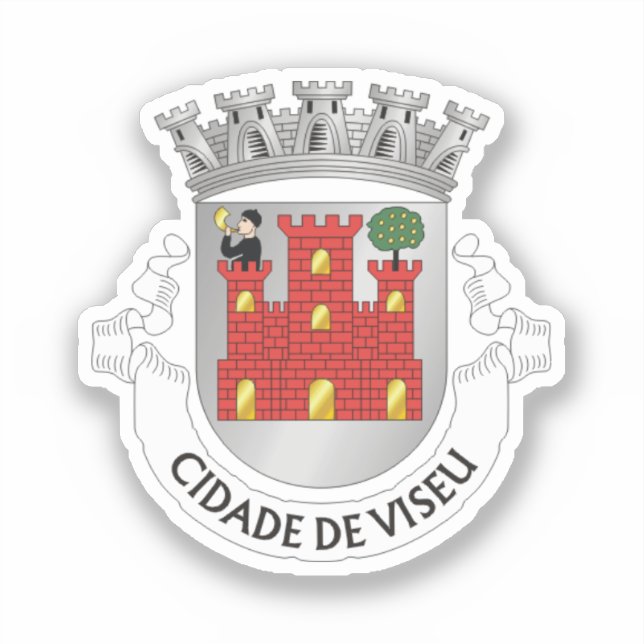 Adesivo Casaco de Armas de Viseu, PORTUGAL (Frente)