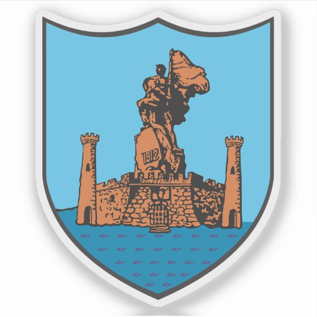 Adesivo Casaco de armas de Vlorë, Albânia (Frente)