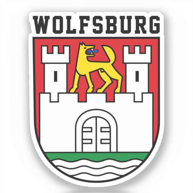 Adesivo casaco de armas de Wolfsburg, Alemanha (Frente)