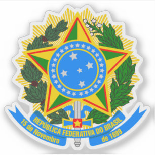 Adesivo Casaco de armas do Brasil (1992, variante nº 1)