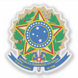Adesivo Casaco de armas do Brasil (1992, variante nº 2)