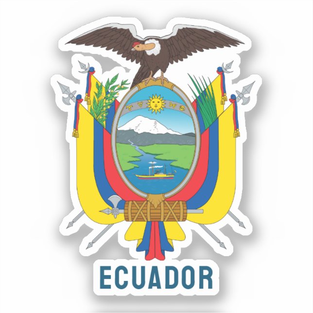 Adesivo Casaco de armas do Equador (Frente)