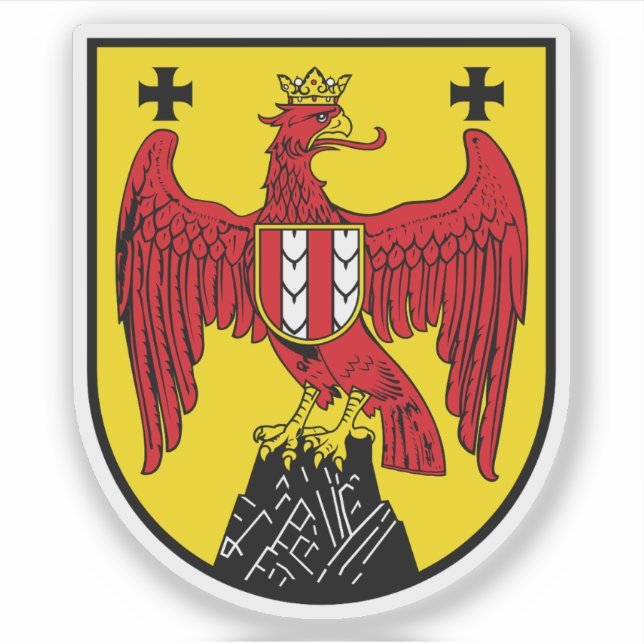 Adesivo Casaco de armas do Estado de Burgenland, Áustria (Frente)