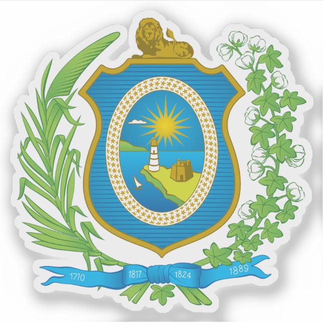 Adesivo Casaco de armas do Estado de Pernambuco, Brasil (Frente)