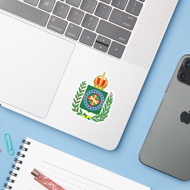 Adesivo Casaco de Armas - Segundo Império do Brasil (Notebook com iPhone)